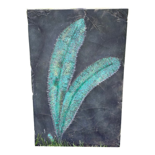 Large Vintage Textured Mosaic Leaf Wall Hanging Large Glass Leaves Wall Art For Sale