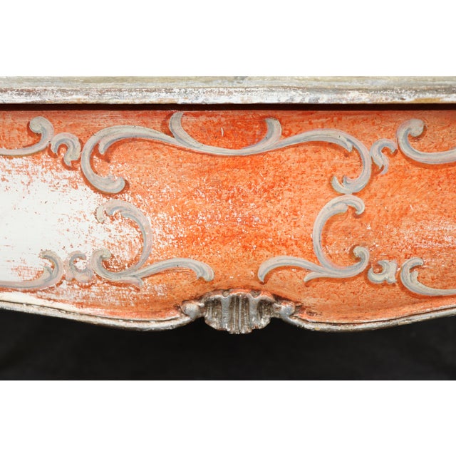 Italian Venetian Style Heavily Distressed Paint Decorated Writing Desk For Sale - Image 12 of 16