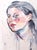 "Pining" Contemporary Original Abstract Portrait Watercolor Painting on Canvas by Elizabeth Becker For Sale