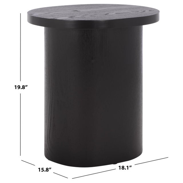 Contemporary Ekon Round End Table in Black For Sale - Image 3 of 9