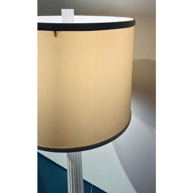 2020s Modern Tapered Organic Fluted Matte White Table Lamp For Sale - Image 5 of 5