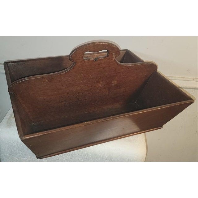 Folk Art Early 19Thc Cutlery Box W/Dovetailed Construction. For Sale - Image 3 of 6