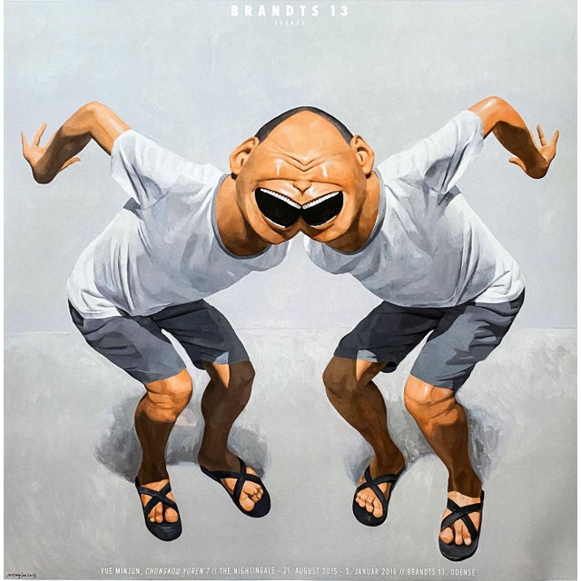 Contemporary Yue Minjun Chongkou Yuren 7 Official Exhibition Poster For Sale - Image 3 of 4