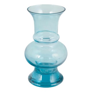 Turquoise Blue Art Glass Vase by Tamara Aladin for Riihimäen Lasi, 1970s For Sale
