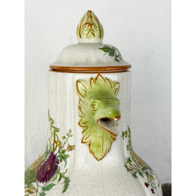 Antique Italian Zoomorphic Majolica Coffee Pot in the style of Pasquale Rubati, Early 20th Century For Sale - Image 6 of 17