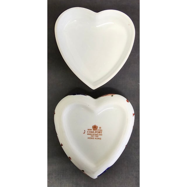 2010s Beautiful Heart Shaped Fine Bone China Case With Lid For Sale - Image 5 of 12