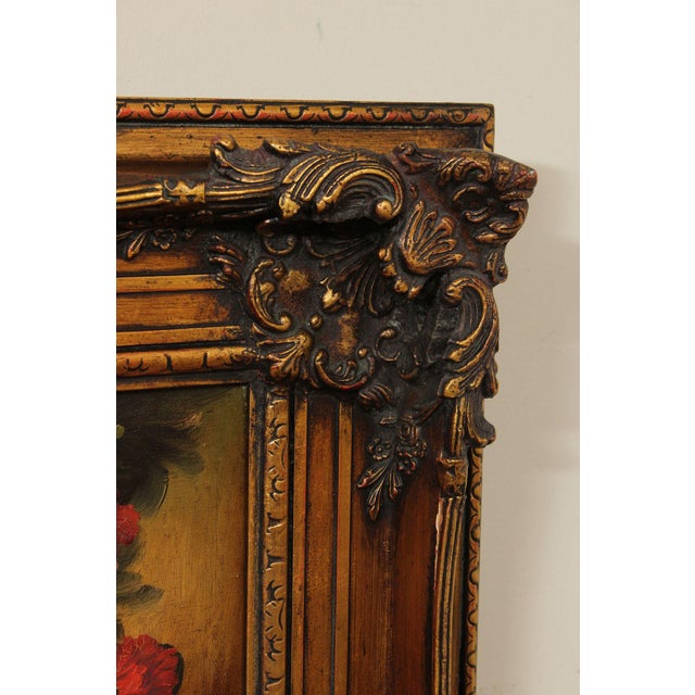 Wood Artist Signed Belgian Floral Still-Life Painting For Sale - Image 7 of 12