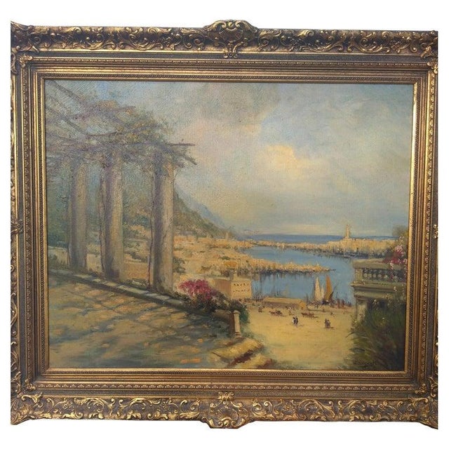 Nicolas Briganti oil on canvas. European Scene Active in New Bedford, Massachusetts between 1893 and 1897, Nicholas...