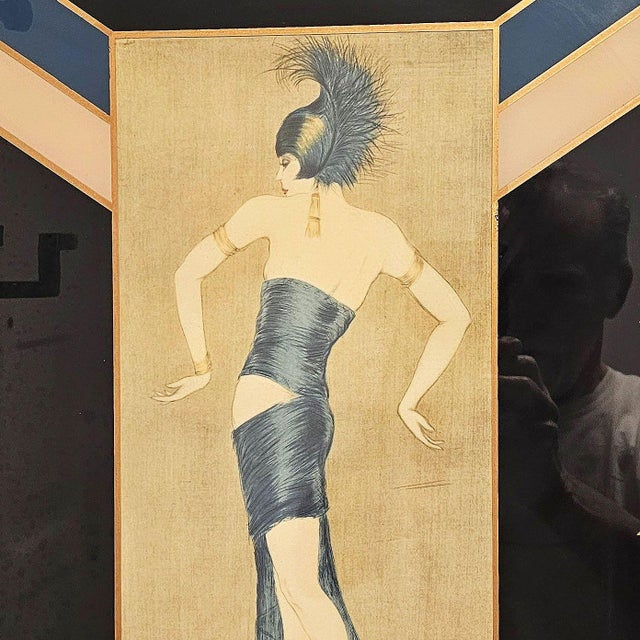 Black 1920s Art Deco Flapper Fashion Illustration "Tanz" Prints Frames by Vala Moro, Pair For Sale - Image 8 of 10
