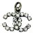 Chanel Silver CC Rocky Crystal Pendant For Sale