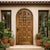 Handcrafted Solid Wood Rustic Arched Door – Custom Spanish Colonial Design Made to Order For Sale - Image 4 of 17