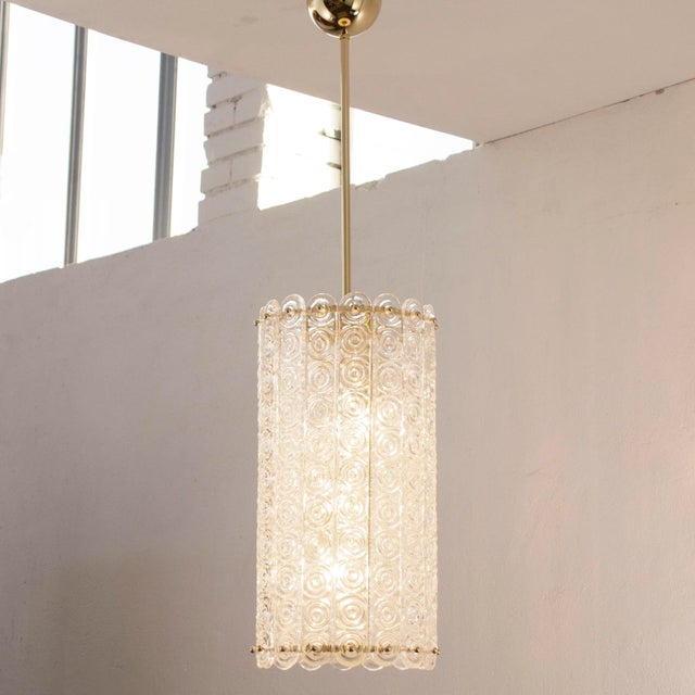 Italian Pendant in Murano Crystal Glass with Circles Textures, 1990s For Sale - Image 6 of 12