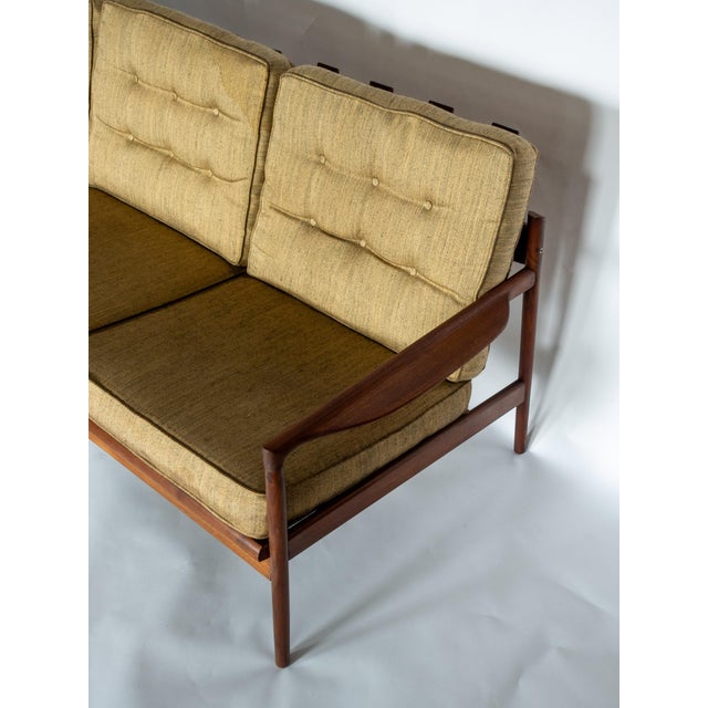 Wood Ib Kofod Larsen for Selig Picket Back Sofa, Danish MCM Walnut Frame Couch For Sale - Image 7 of 13