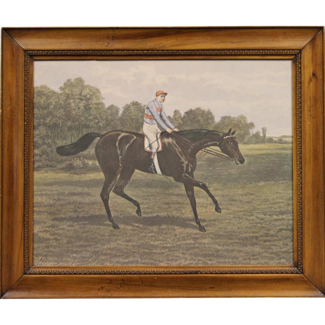 "Jockey Up on Racehorse" Equestrian Print by Harrington Bird For Sale