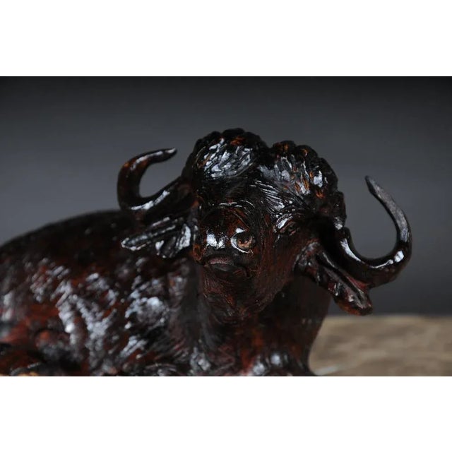 Hand Carved Bison Sculpture For Sale - Image 9 of 13