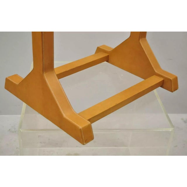 Late 20th Century Modern Saddle Leather Italian Gentleman's Clothing Valet Suit Butler Stand For Sale - Image 10 of 12