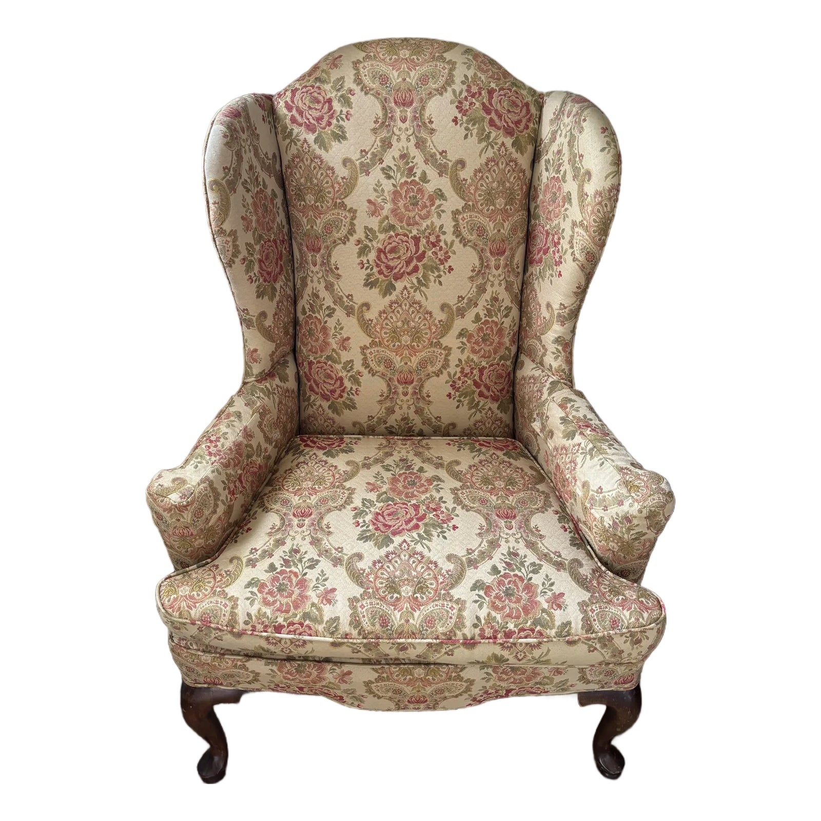 Mid Century Queen Anne Recliner Leather MOJAY Mid-Century Modern  Upholstered Tufted Accent Chair With, image size:1600x1600