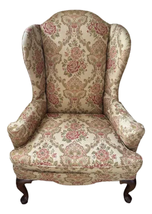 Early 20th Century Custom Queen Anne Mahogany Wing Chair