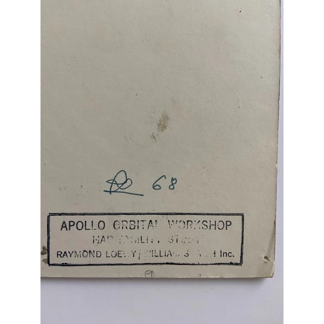 Raymond Loewy Raymond Loewy and William Snaith, Helmeted Man 2 Drawing for NASA, 1968, Ink on Cardboard For Sale - Image 4 of 5