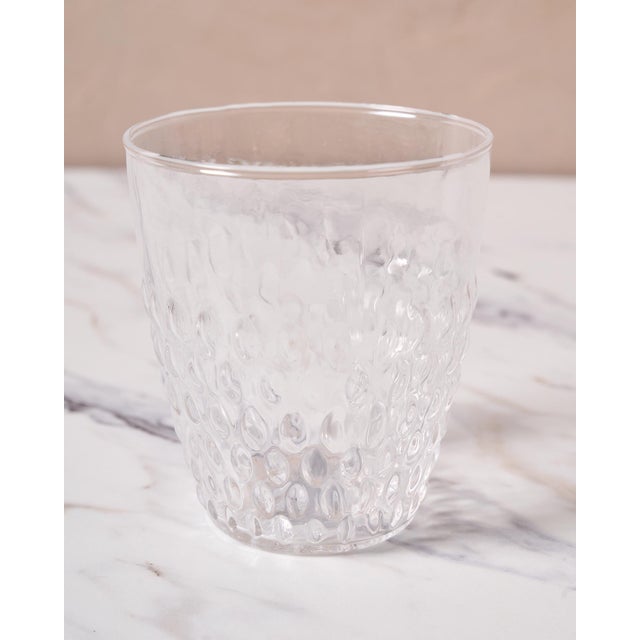 2020s Handblown Pienza Rice Patterned Tumbler Glasses by Il Buco Vita in Clear Glass, Set of Six For Sale - Image 5 of 9