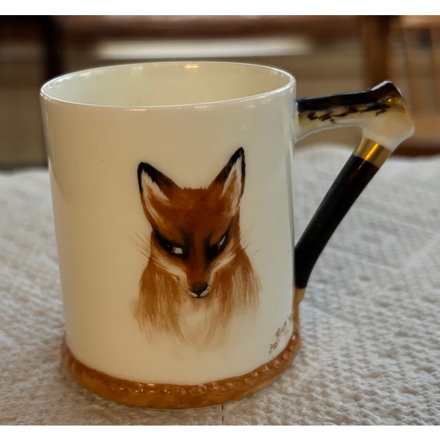 Early 20th Century Royal Doulton “Reynard the Fox” Cups & Saucers, Engish Sporting Ware - a Pair For Sale - Image 4 of 5