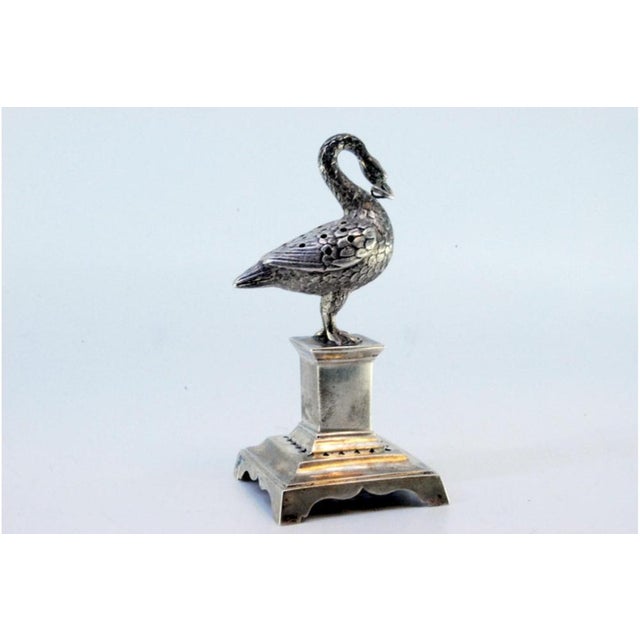 Silver Toothpick Holder with Bird For Sale - Image 6 of 8