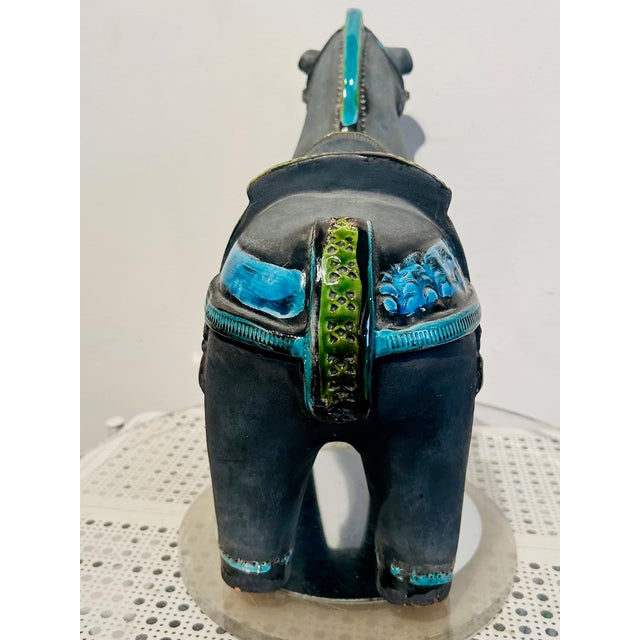 Ceramic MCM 1960s XL Bitossi Rimini Ceramic Horse Sculpture by Aldo Londi, Italy For Sale - Image 7 of 10