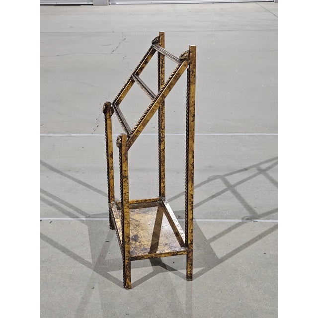 Hollywood Regency 1970’s Hollywood Regency Gold Braided Gilt Iron Towel Rack For Sale - Image 3 of 17