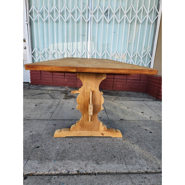 Rustic Rustic Solid Pine Dining Table For Sale - Image 3 of 12