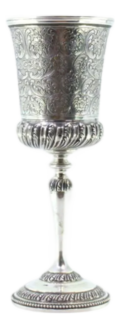 Chalice in Chiseled Silver with Reliefs