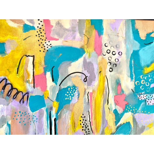 Blue Contemporary Abstract Original Mixed Media Painting For Sale - Image 8 of 13