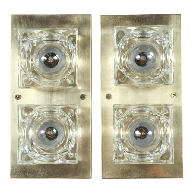Cubist Style Sconces by Sciolari - A Pair For Sale