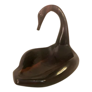 Vintage Wood Carved Duck Catchall Dish