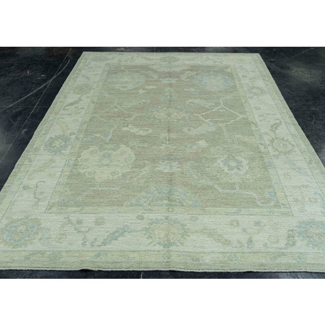 Brown Turkish Oushak Rug 6'2" x 8'9" #19316 For Sale - Image 8 of 8