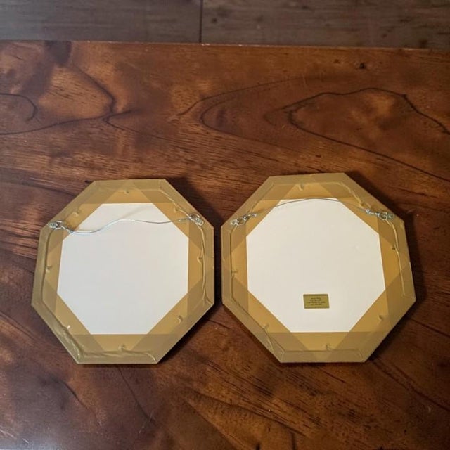 Matched Set of 2 Anton Wang Watercolor on Silk Paintings – Artist Signed and Framed With Chop Mark (Original Vintage Octagon Frames) For Sale - Image 16 of 18