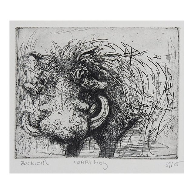 Contemporary Wart Hog Etching For Sale