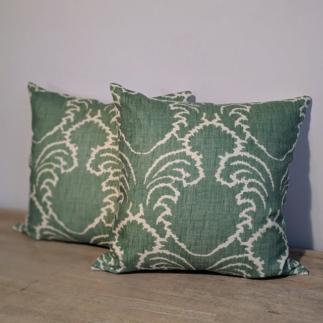 Soane Britain Pineapple Thread 22" Emerald Pillows For Sale In Greensboro - Image 6 of 7