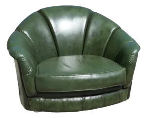 Mid-Century Italian Fan Back Club Chair in Leather