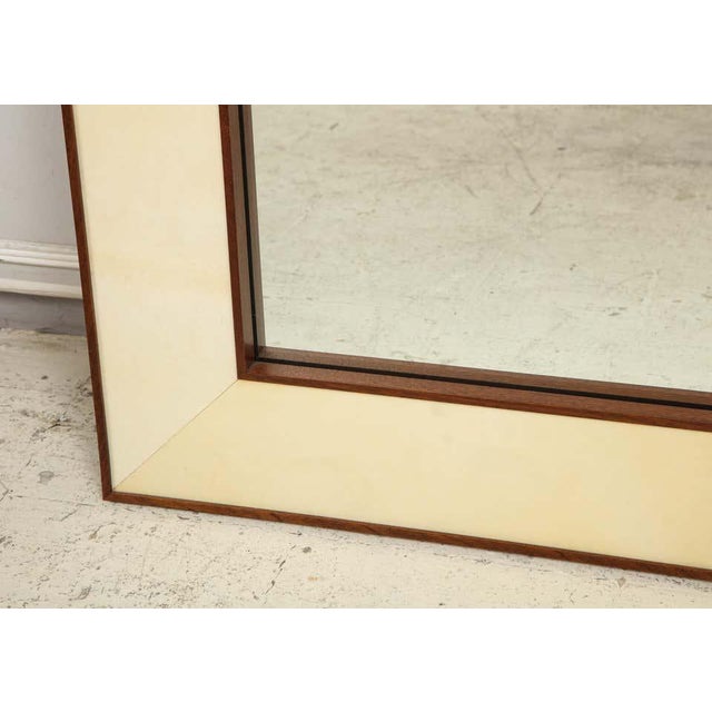 Not Yet Made - Made To Order Bespoke Parchment Framed Mirror With Mahogany Frame For Sale - Image 5 of 9