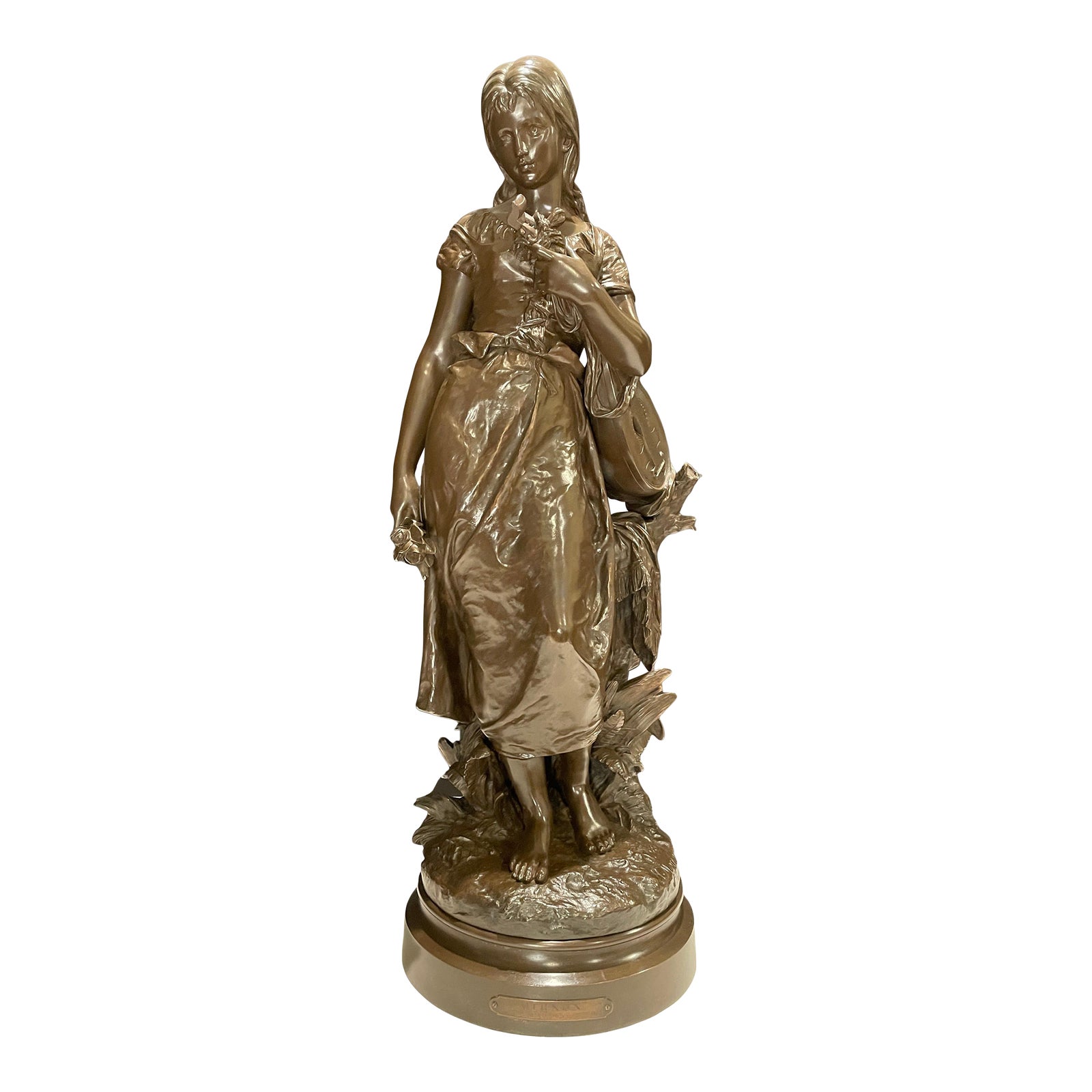 ☆★MIGNON★✩イポリットモロー☆★ブロンズ像★☆ Late 19th Century Bronze Young Girl By Hippolyte Francois Moreau