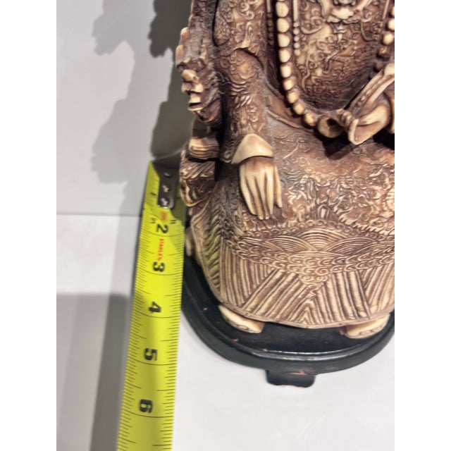 1990s Pair of Antique Chinese Emperor & Two Empress Carved Oriental Figurines - For Sale - Image 5 of 12