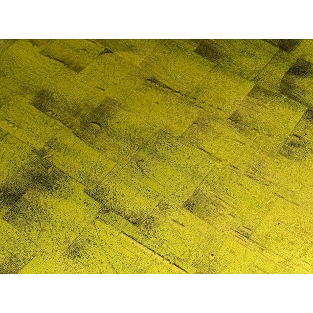 White Pair Maison Jansen Painted and Eglomise Emerald Green Glass Top Console Tables For Sale - Image 8 of 14