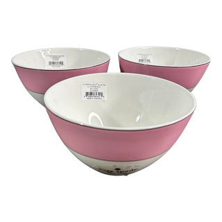 Lenox Kate Spade Rutherford All Purpose Bowls in Blush Pink- Set of 3 For Sale