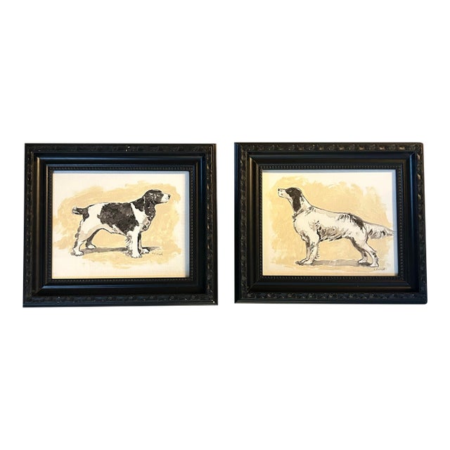 Two Contemporary Original Stephen Heigh Dog Portraits “Best of Show” and “Club Champion” - Set of Two For Sale