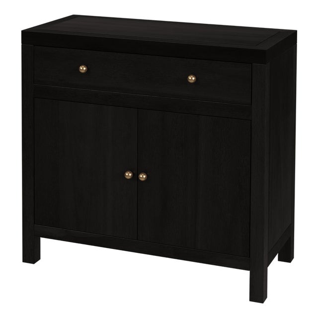 Nora 31 in. W Wood 1 Drawer 2 Door Accent Storage Cabinet, Antique Coffee For Sale