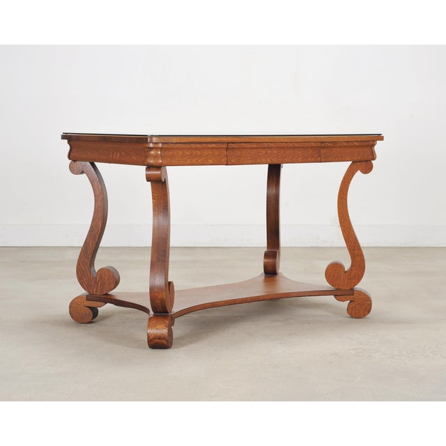 Traditional American Empire Oak Library Table From "And Just Like That…" For Sale - Image 3 of 18