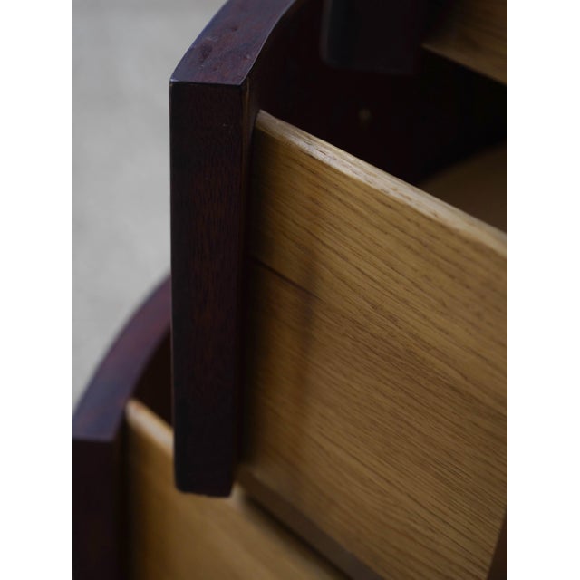 1980s Councill Craftsmen Mahogany Banded Server Demilune Chest For Sale - Image 5 of 17