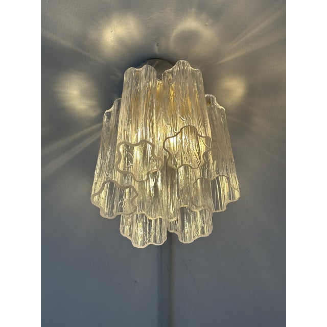 Glass Contemporary "Tronchi" Gold Flush Mount in Venini Style For Sale - Image 7 of 10
