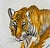 Large Signed Tiger Painting by Rodriguez Original signed painting depicting a prowling tiger, executed in a bold, graphic...
