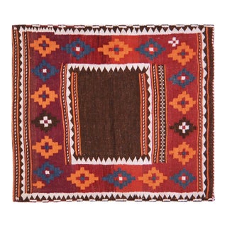 Vintage Afghan Professional Hand Knotted Kilim, 3'8x3'10 For Sale